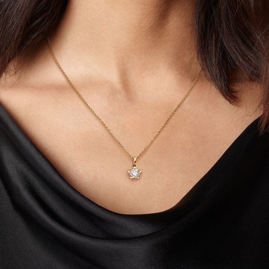 Pandora Talisman Lab-grown Diamond Star Pendant 0.75 carat tw 14k Gold